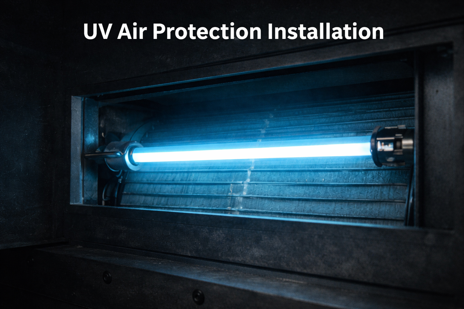 UV light installation inside air handler